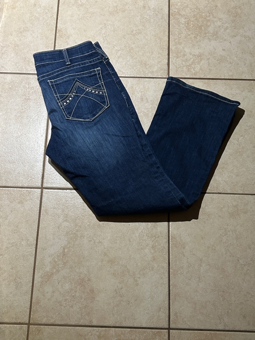 Ariat Dark Blue Women's Bootcut Jeans with Stitch-Accent Back Pockets